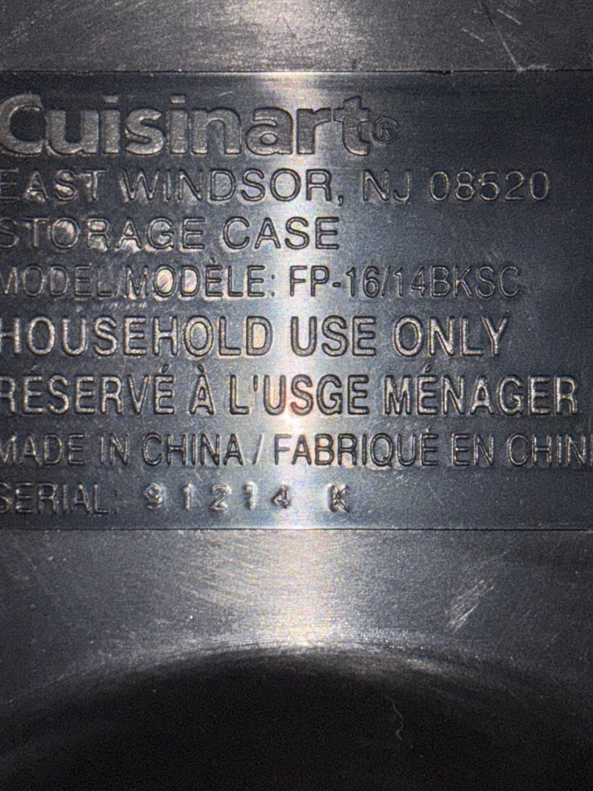 Cuisinart FP-16/14BKSC Blade Disc Stem Set Storage Case Container Lid Black NEW