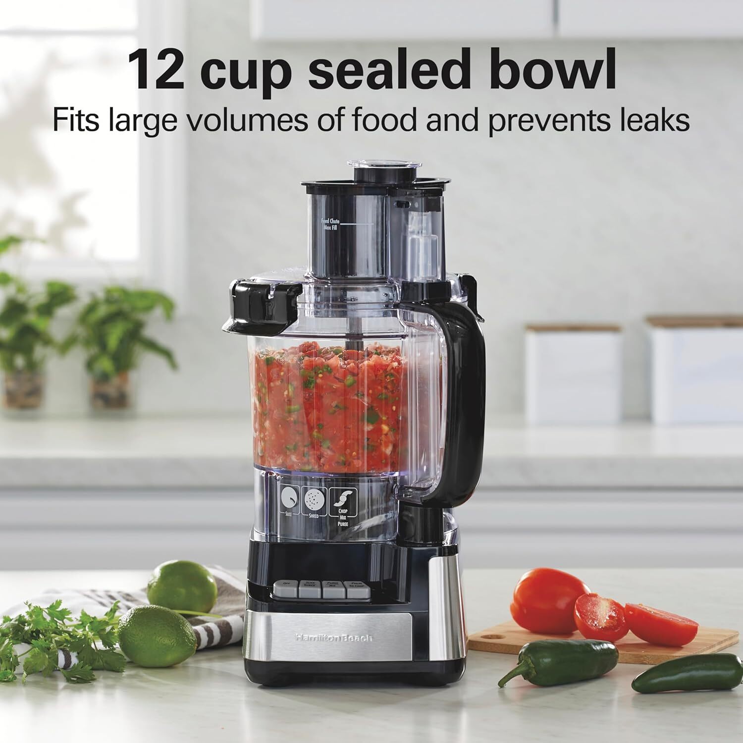 Stack & Snap Food Processor and Vegetable Chopper BPA Free Stainless Steel Blade