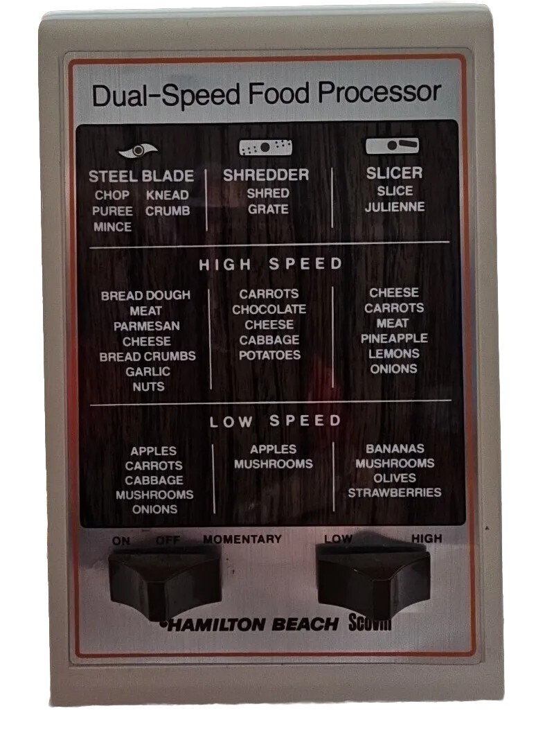 Hamilton Beach Scovill Dual Speed Food Processor-motor base unit Model 702-4