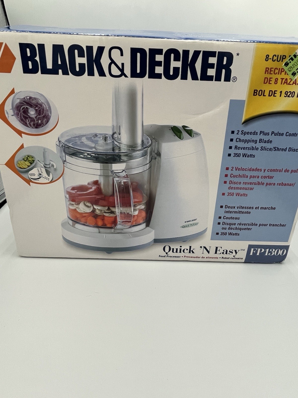 Black & Decker Quick N Easy Food Processor FP1300 New In Open Box