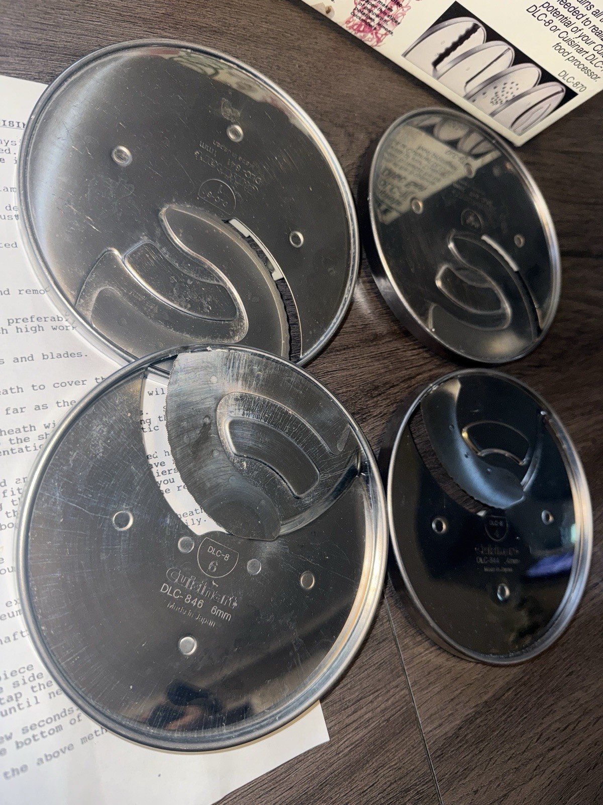 Cuisinart DLC-8 DLC-10 Disc Set EUC