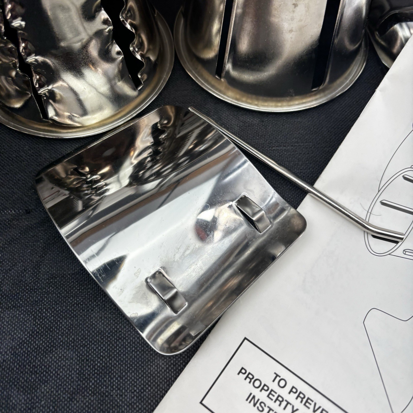 New Westbend Cuisine O Matic Manual Cutter Food Processor 5 Cutting Cone Chrome