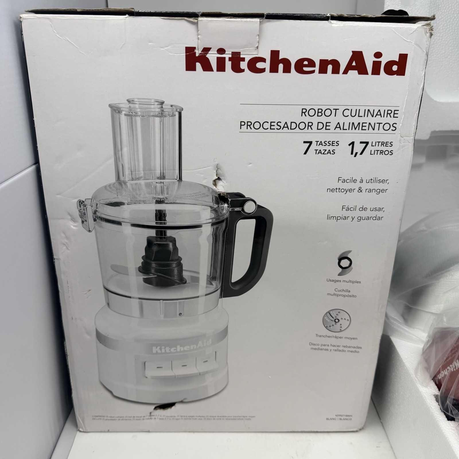 Brand New KitchenAid KFP0718WH 7-Cup Food Processor Chop Slice Puree, White