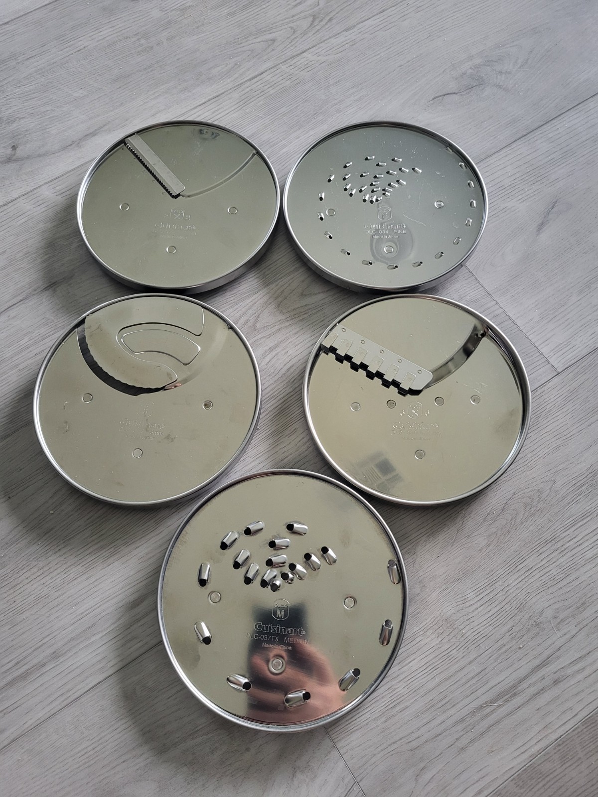 Cuisinart DLC 7 Food Processor Disc Blade Set of 5 Made in Japan