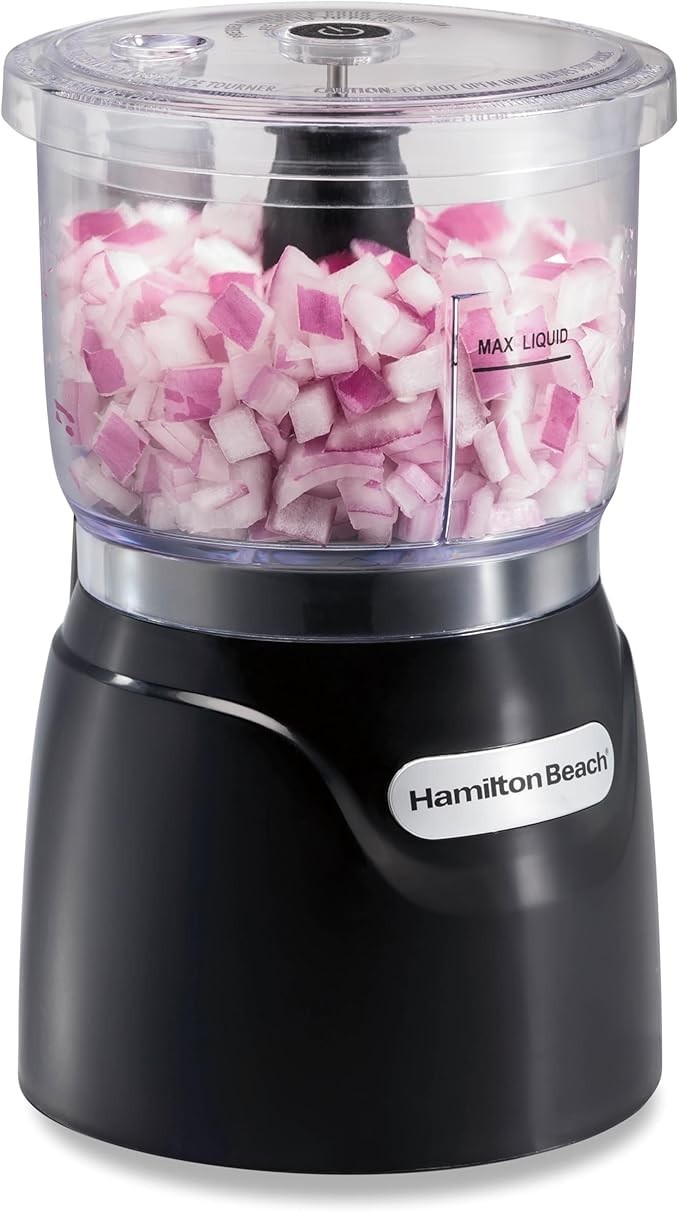 Hamilton Beach 3-Cup Electric Vegetable Chopper & Mini Food Processor, Black