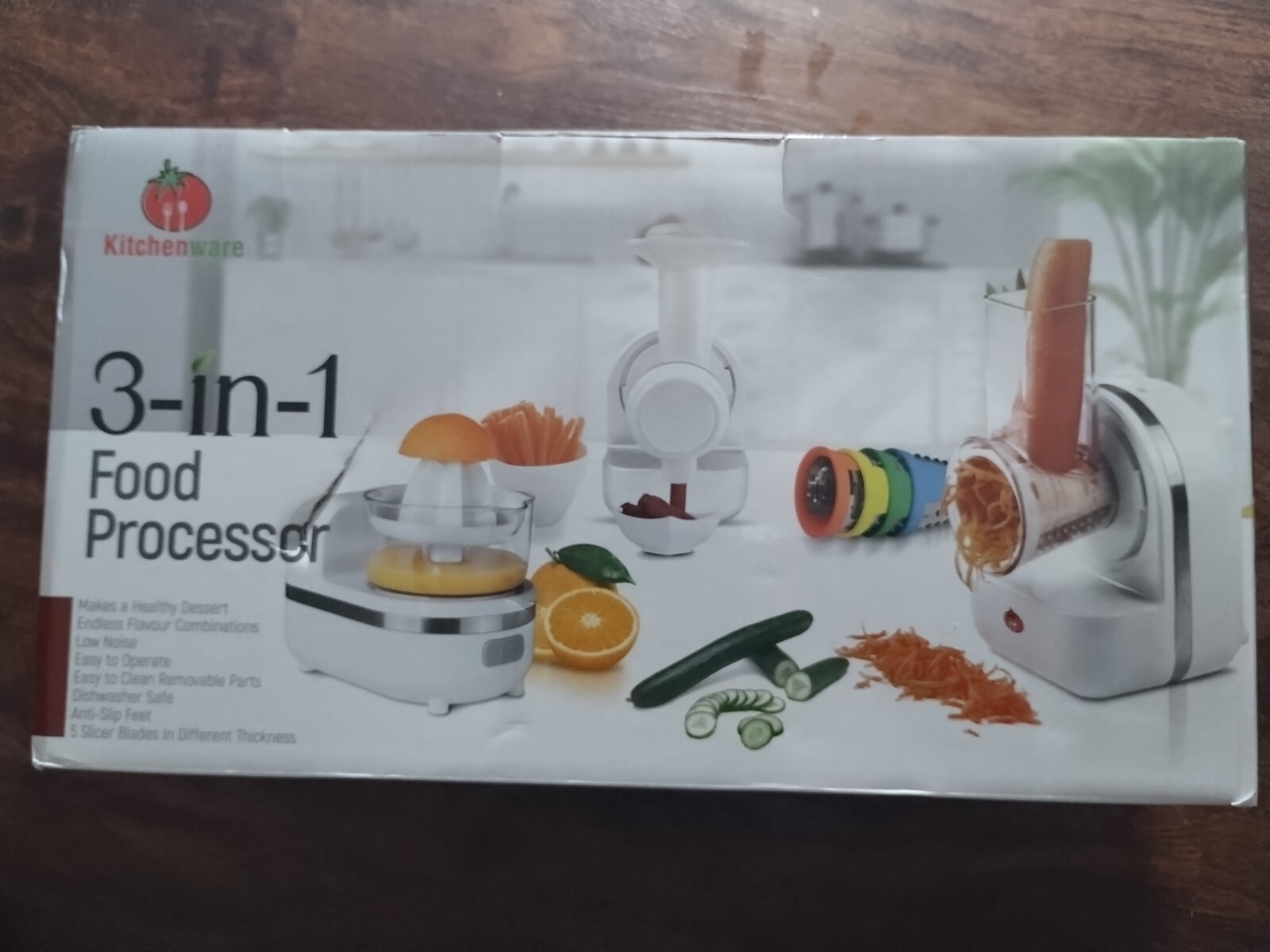 Food Processor 3 In 1 Fruit Ice Cream Maker Citrus Juicer And Salad Slicer