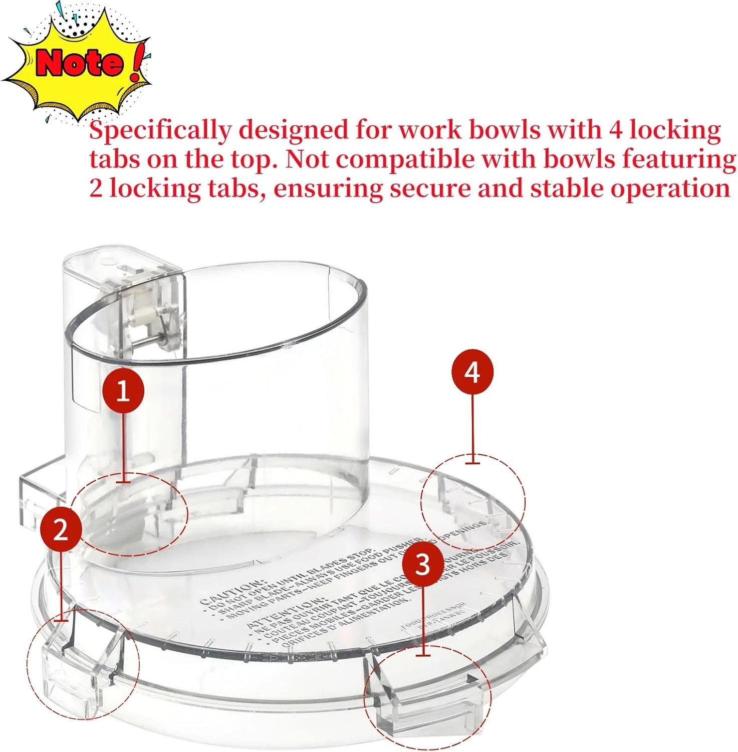 DFP-14 Food Processor Work Bowl Cover DFP-14NWBCT1 for Cuisinart Food Processor
