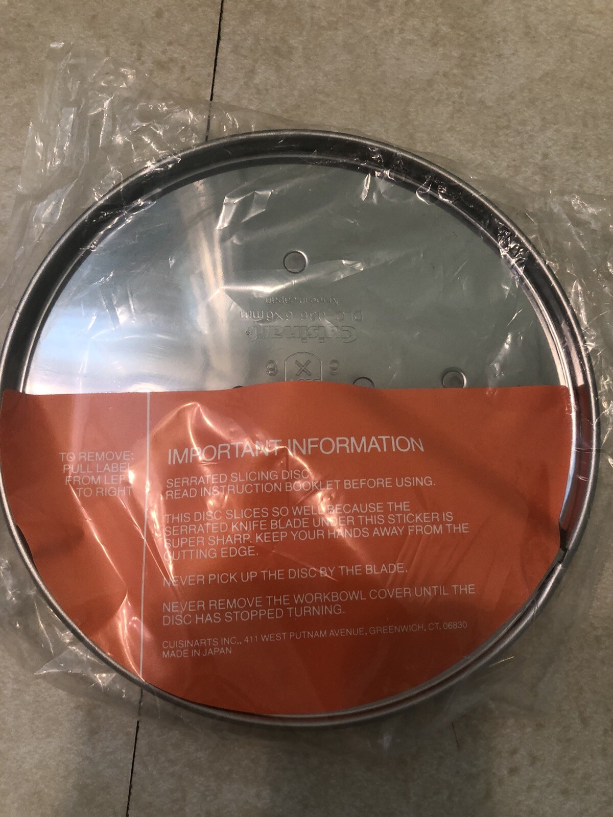 CUISINART DLC-036 NEW French Fry Cut Disc Fruit Veggies French Fry 6MM UseDLC-7