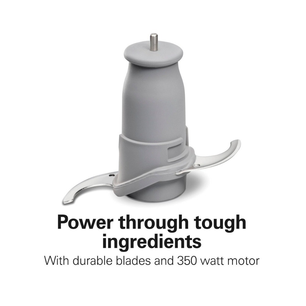 Hamilton Beach Stack & Press Chopper – 3 Cup, Gray, Dishwasher-Safe