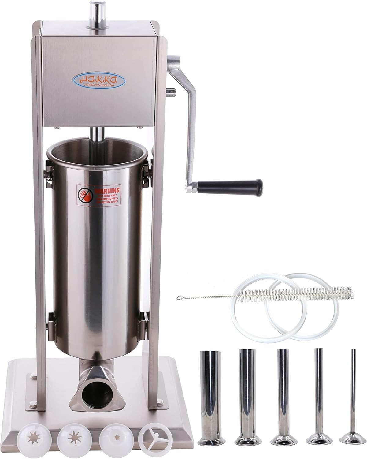 Hakka 2 in 1 Sausage Stuffer, Vertical Maker and 7LB/3L, Sliver