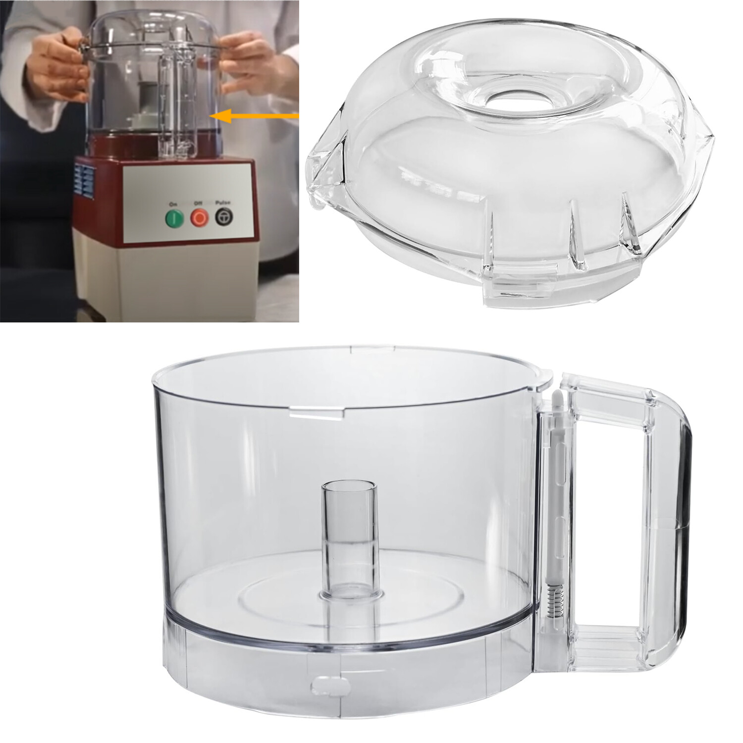 106458S 112203 Clear Cutter Bowl Kit 3 Quart for Robot Coupe R2 Food Processor