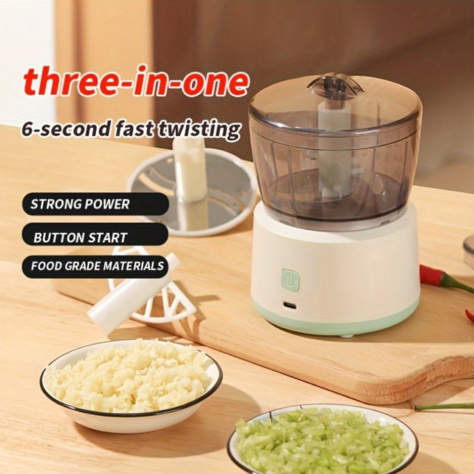 Electric Meat Grinder Food Processor Masher Portable Mini Food Machine