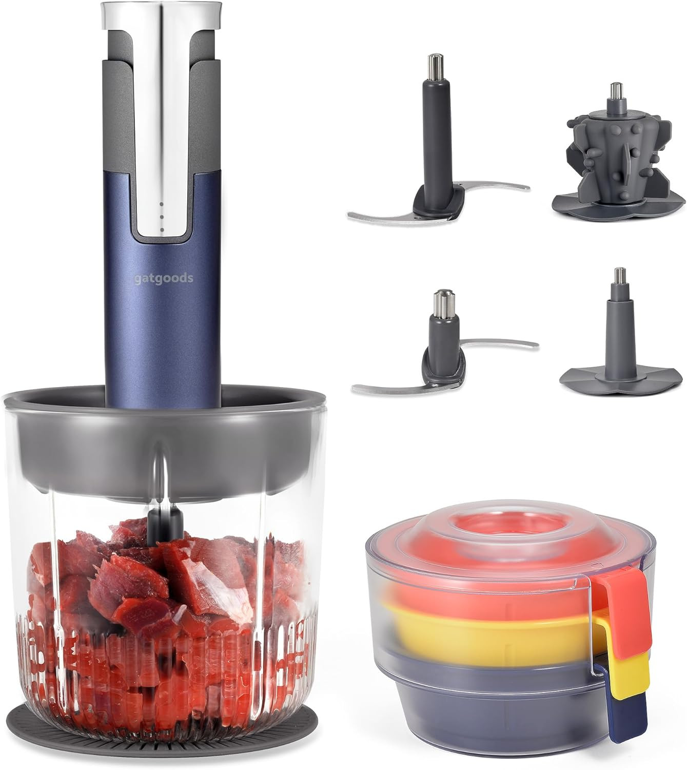 Cordless Food Processor for Dicing, Mincing, Puree & Whisking, BPA Free, Recharg