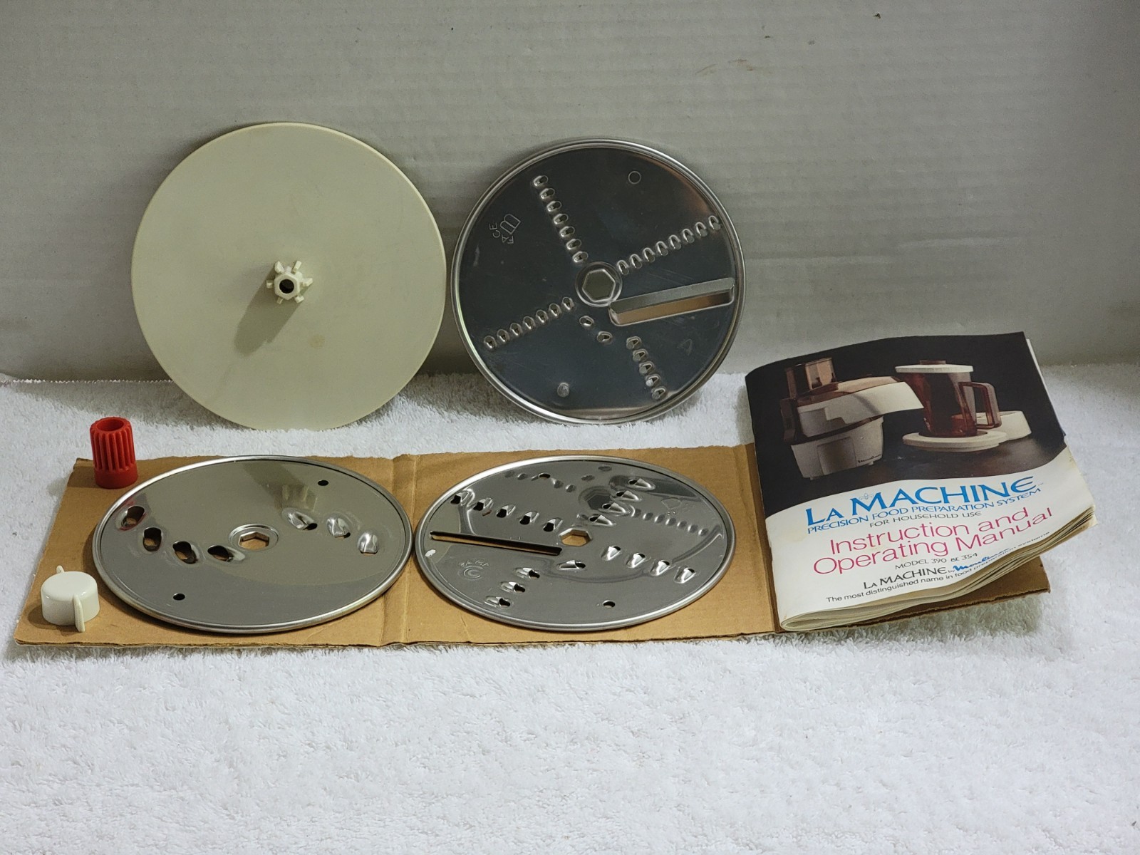 Moulinex La Machine Disk Blades for Slicing Shredding Model 390 & 354 + Inst