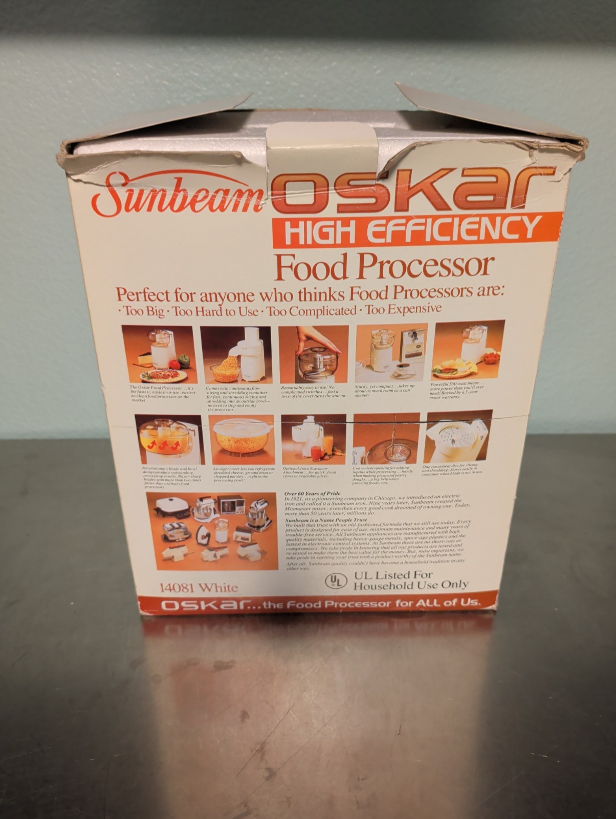 Sunbeam Oskar High Efficiency Food Processor 14081 White
