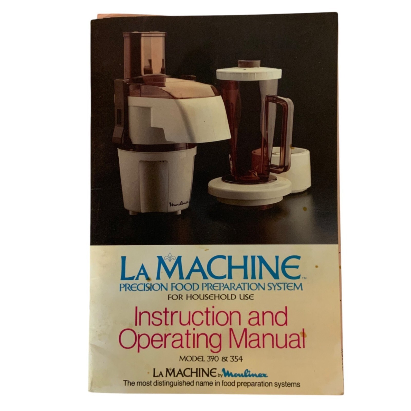 Vintage La Machine Food Processor by Moulinex Model 354 & 390 Instruction Manual