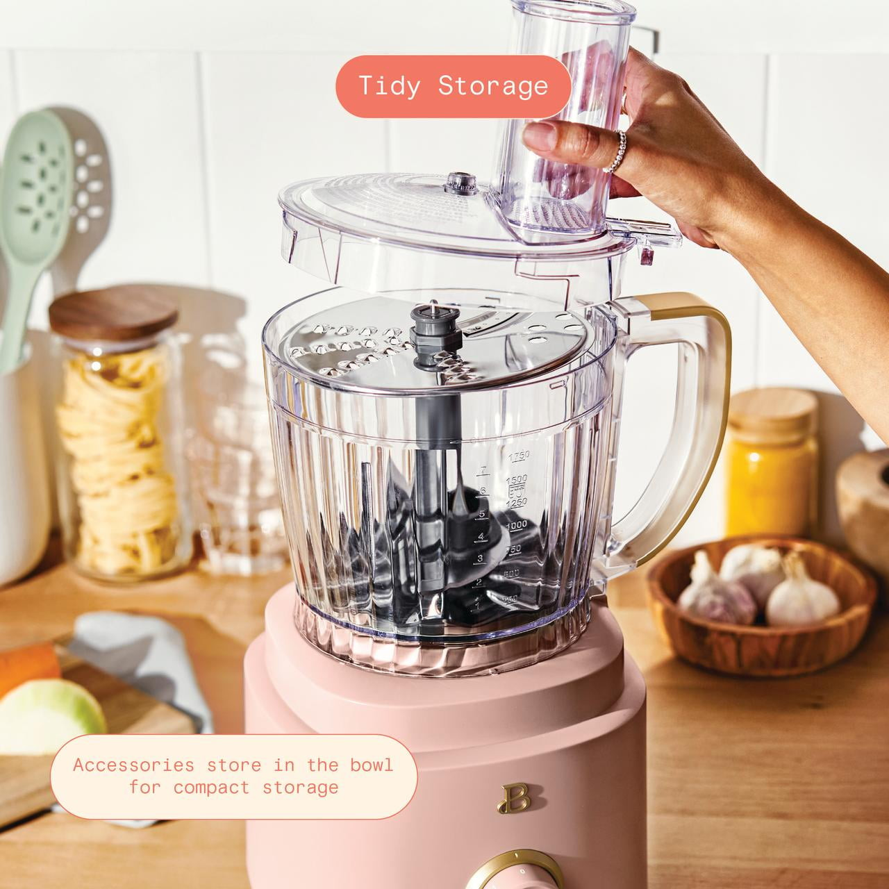 Beautiful 10-Cup Food Processor with Accessories, Rose by Drew Barrymore New!