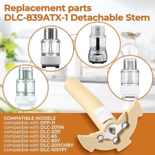 Replacement Parts for 11 Cup Food Processors – Detachable Stem Compatible DLC-83
