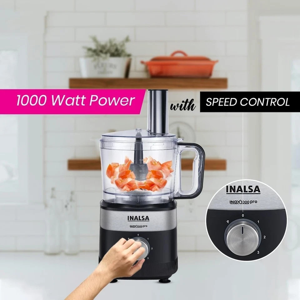 INALSA Food Processor For Kitchen With Mixer Grinder Juicer 1000 W 2.5L Jar 220V