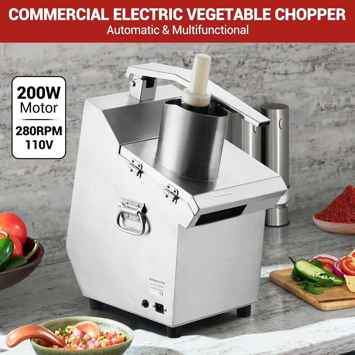 Electric Vegetable Slicer 5 in 1 Food Cutter 200W Vegetable Chopper Dicer