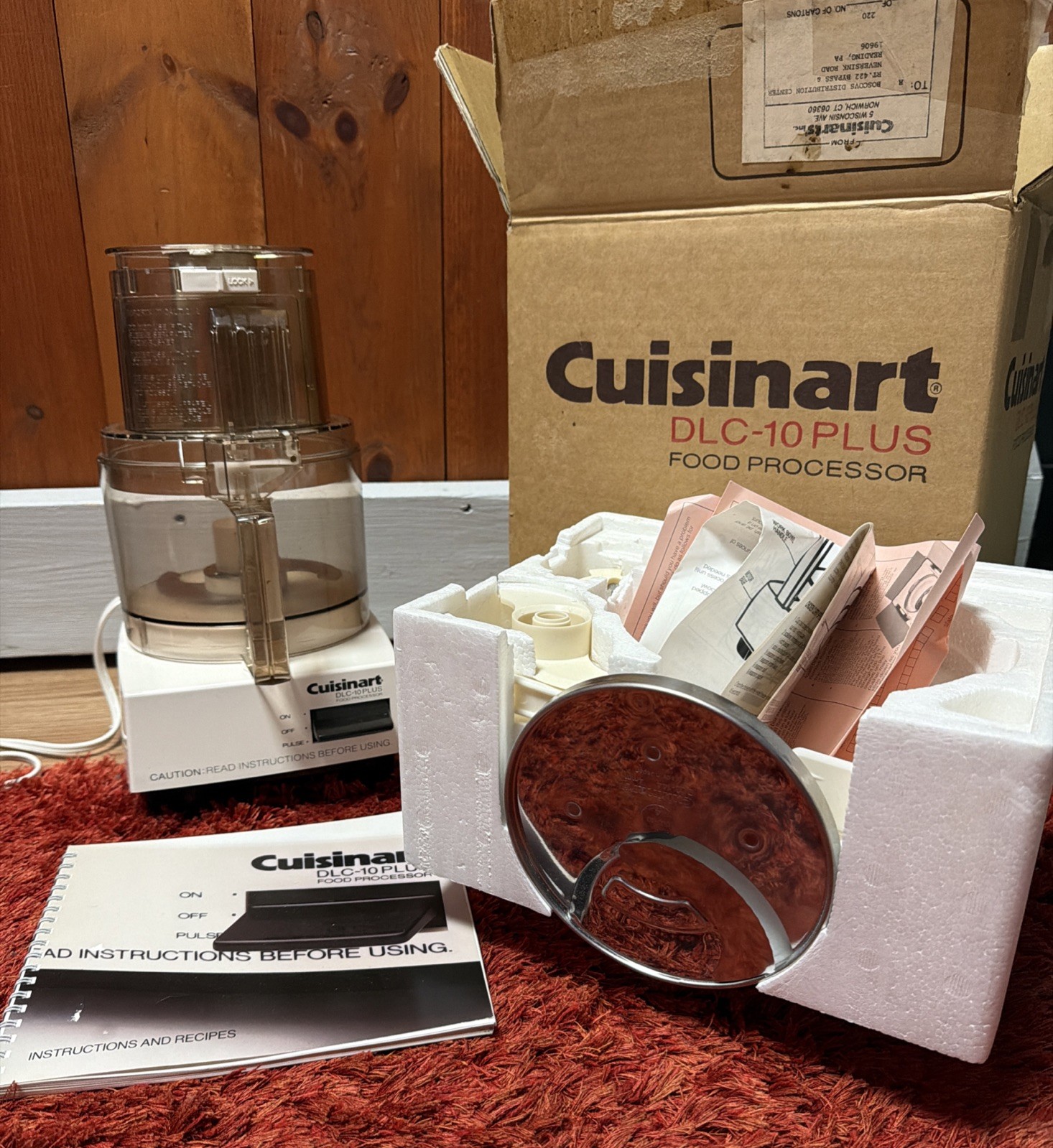 Cuisinart Pro Classic 7-Cup Food Processor DLC-10 Plus White w/ Box & Manual 80s