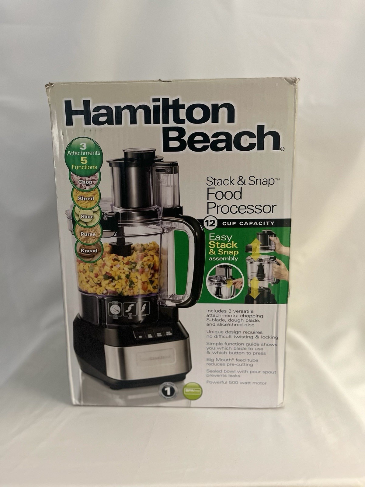 Hamilton Beach Stack & Snap Food Processor 12cup Capacity – Black (70727)