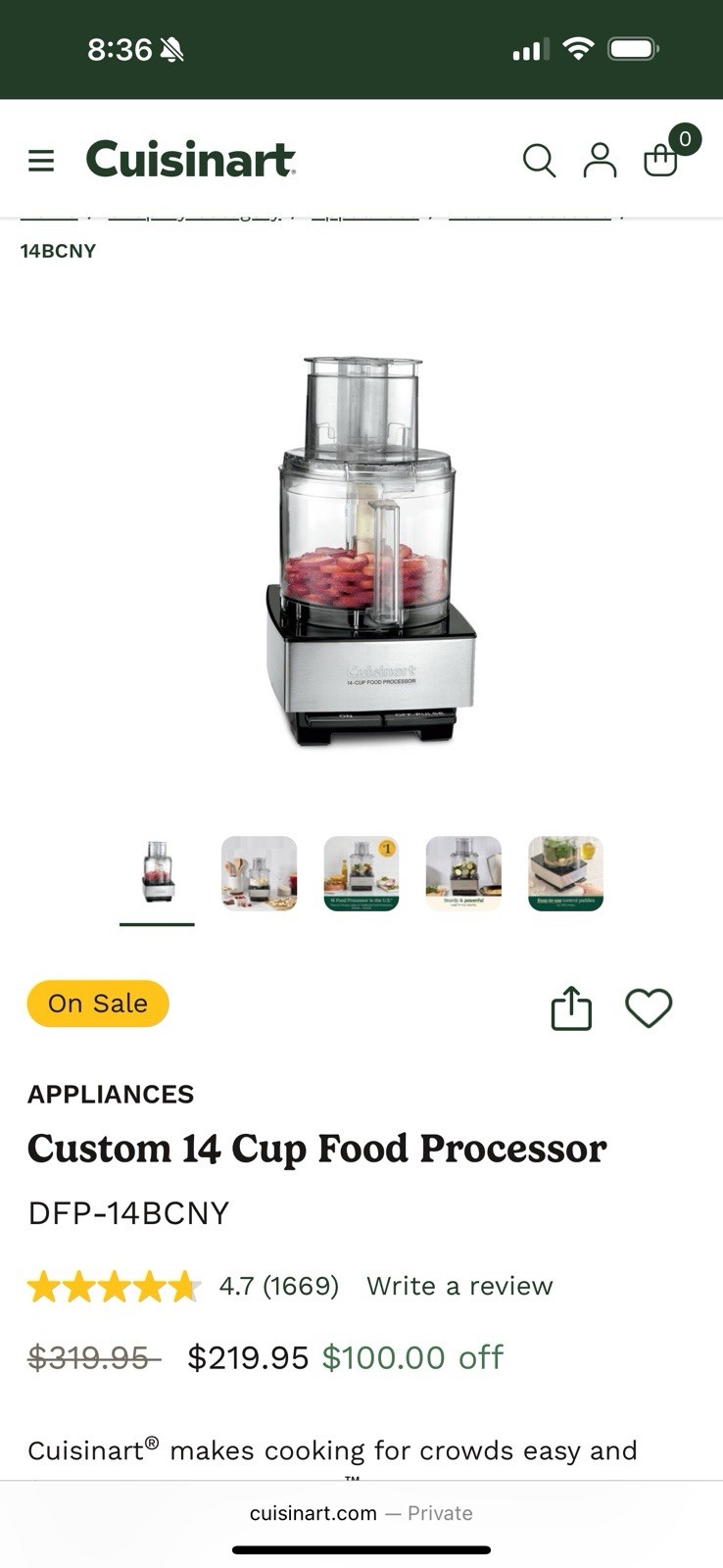 Cuisinart Custom 14 14-Cup Food Processor – Brushed Stainless (DFP-14BCNY)