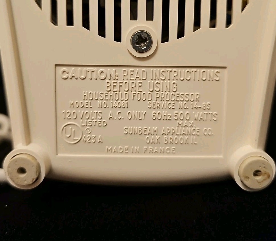 Sunbeam Oskar 14081 Food Processor Replacement Part 500 Watt Motor Base Tested