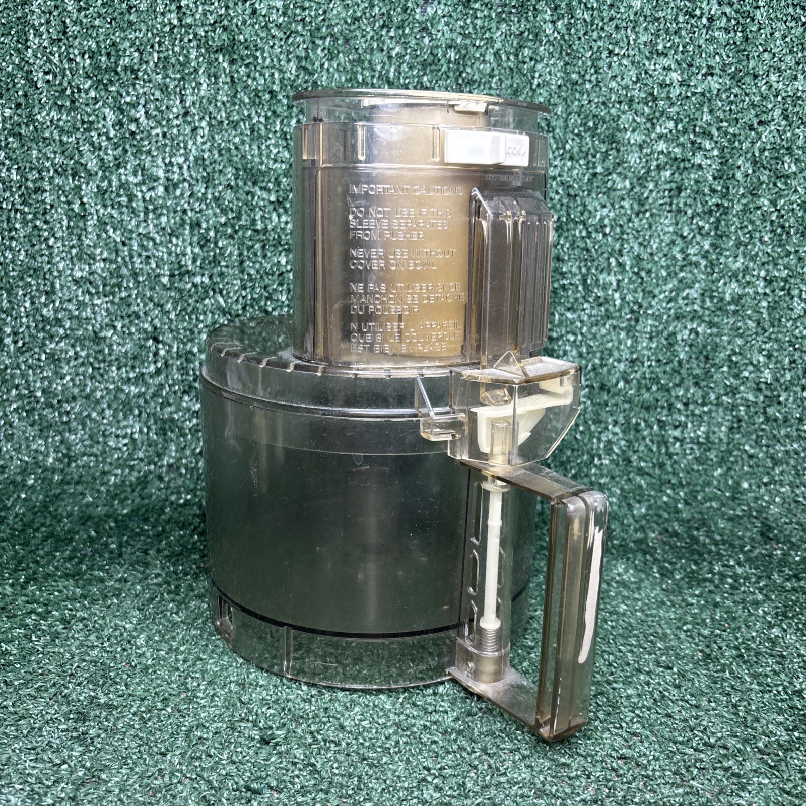 Cuisinart DLC-10 Food Processor Amber Work Bowl, Lid, Large & Small Pushers