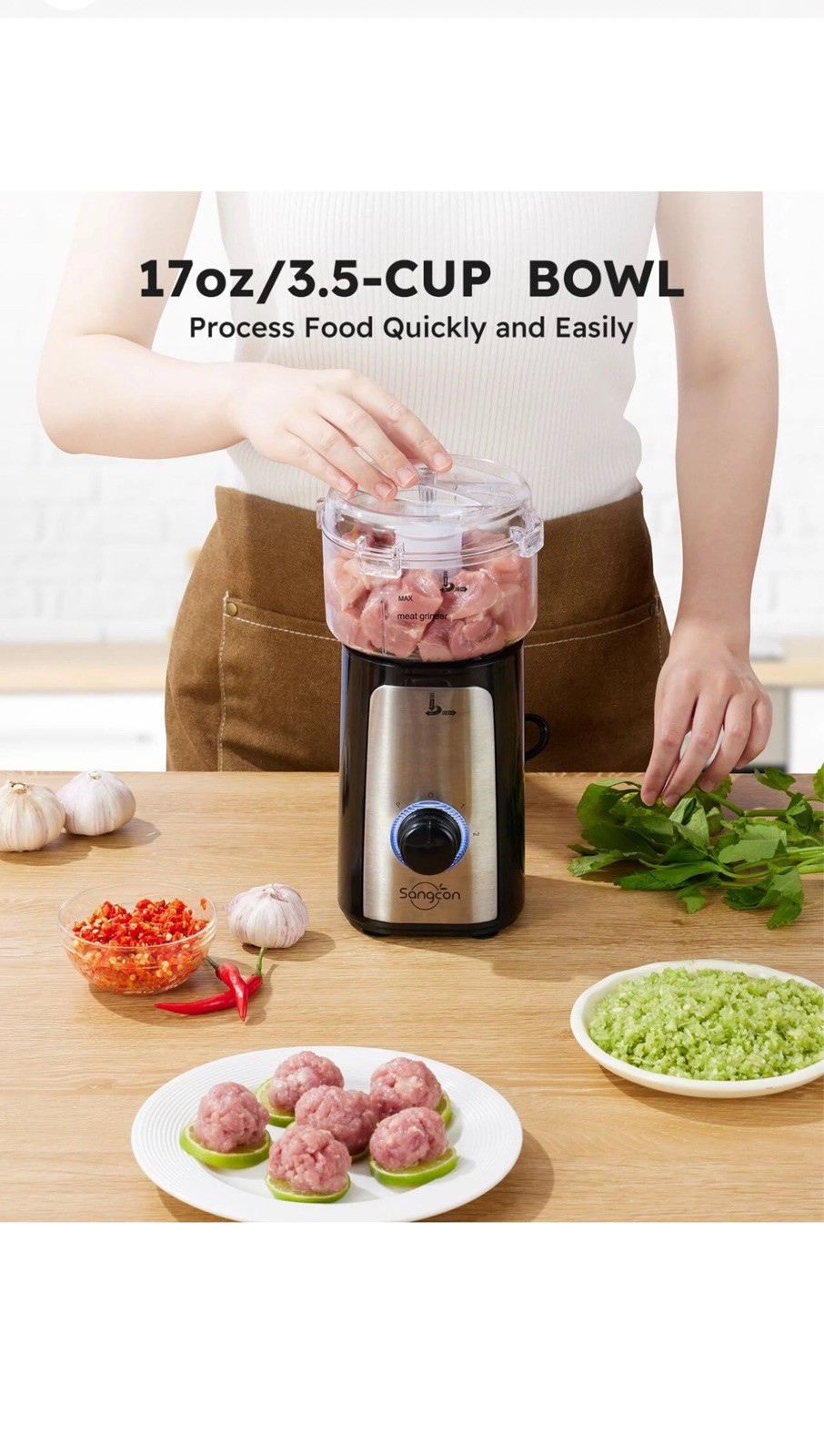 SANGCON 5 in 1 Blender and Food Processor Combo for Kitchen Small Electric F