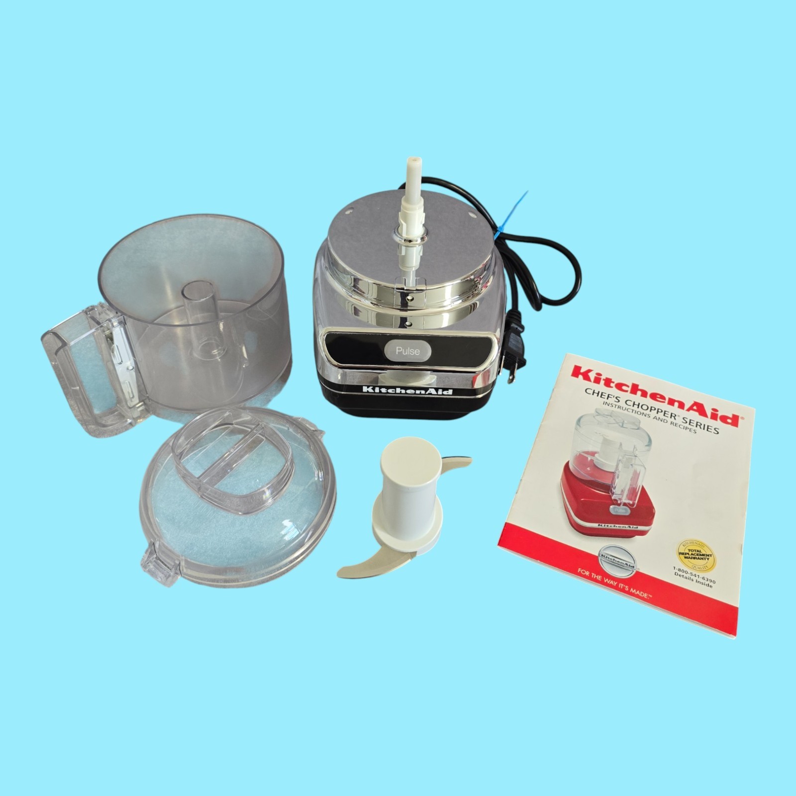 Kitchen Aid Chef’s Chopper Series Food Processor KFC3100 Chrome TESTED & WORKS!