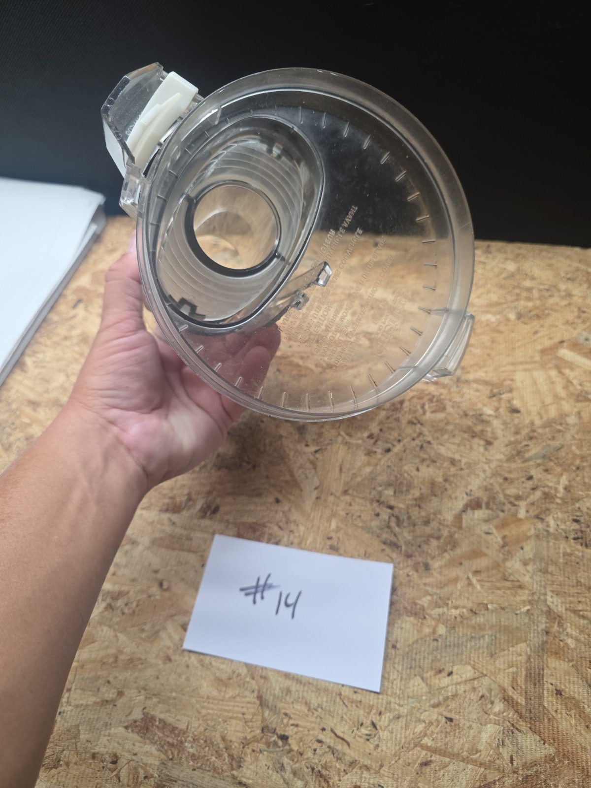 Cuisinart DLC-10 Food Processor Lid Chute Part DLC-117BGTX DLC-118BGTX No Pusher