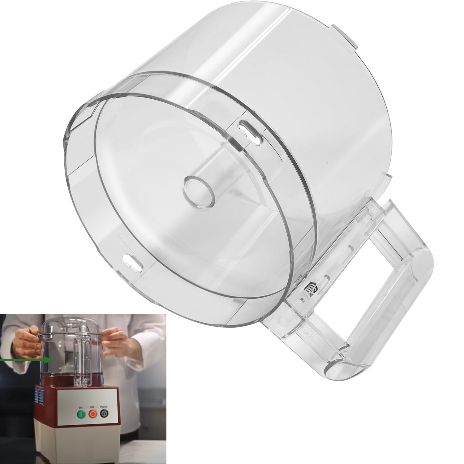 for Robot Coupe 112203 R2 Food Processor Bowl, 3 Quart Clear Bowl