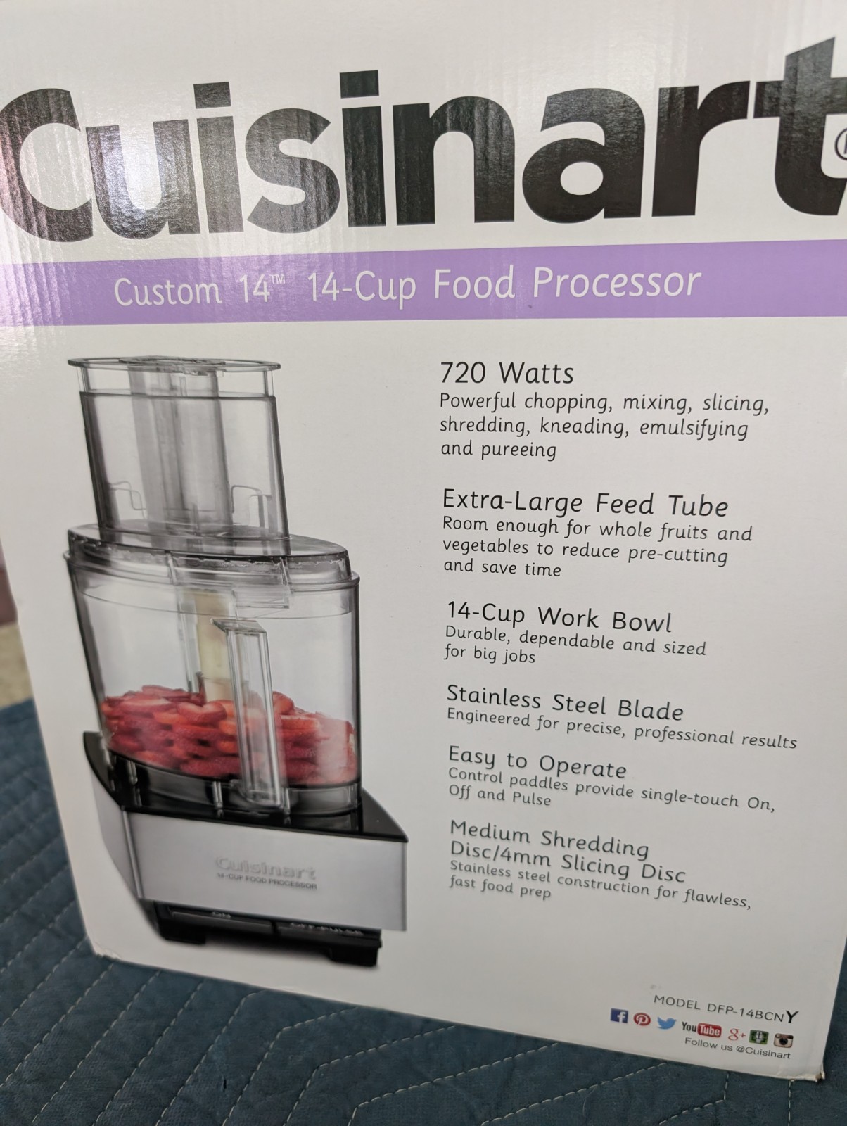 Cuisinart DFP-14BCNY Custom 14-Cup Food Processor Stainless Steel OPEN BOX