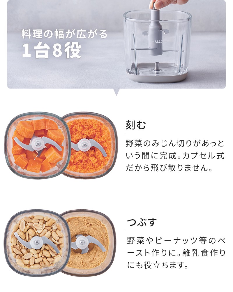 Recolte Cordless Food Chopper RCP7 Compact Electric Processor Japan