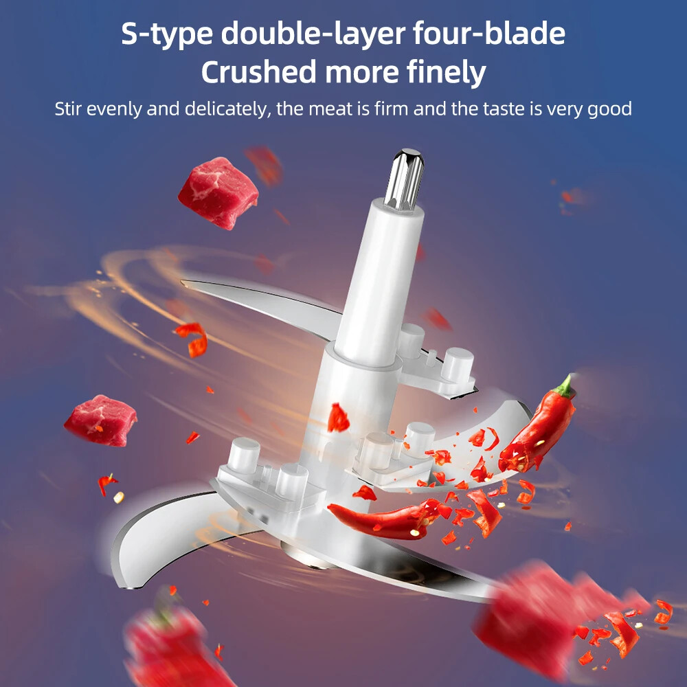 300W Electric Food Chopper Electric Stainless Steel Processor Meat Grinder Mixer