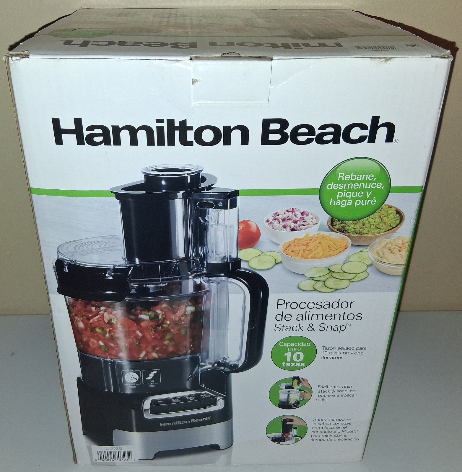 NEW 2023 HAMILTON BEACH STACK & SNAP 10 CUP FOOD PROCESSOR 70723