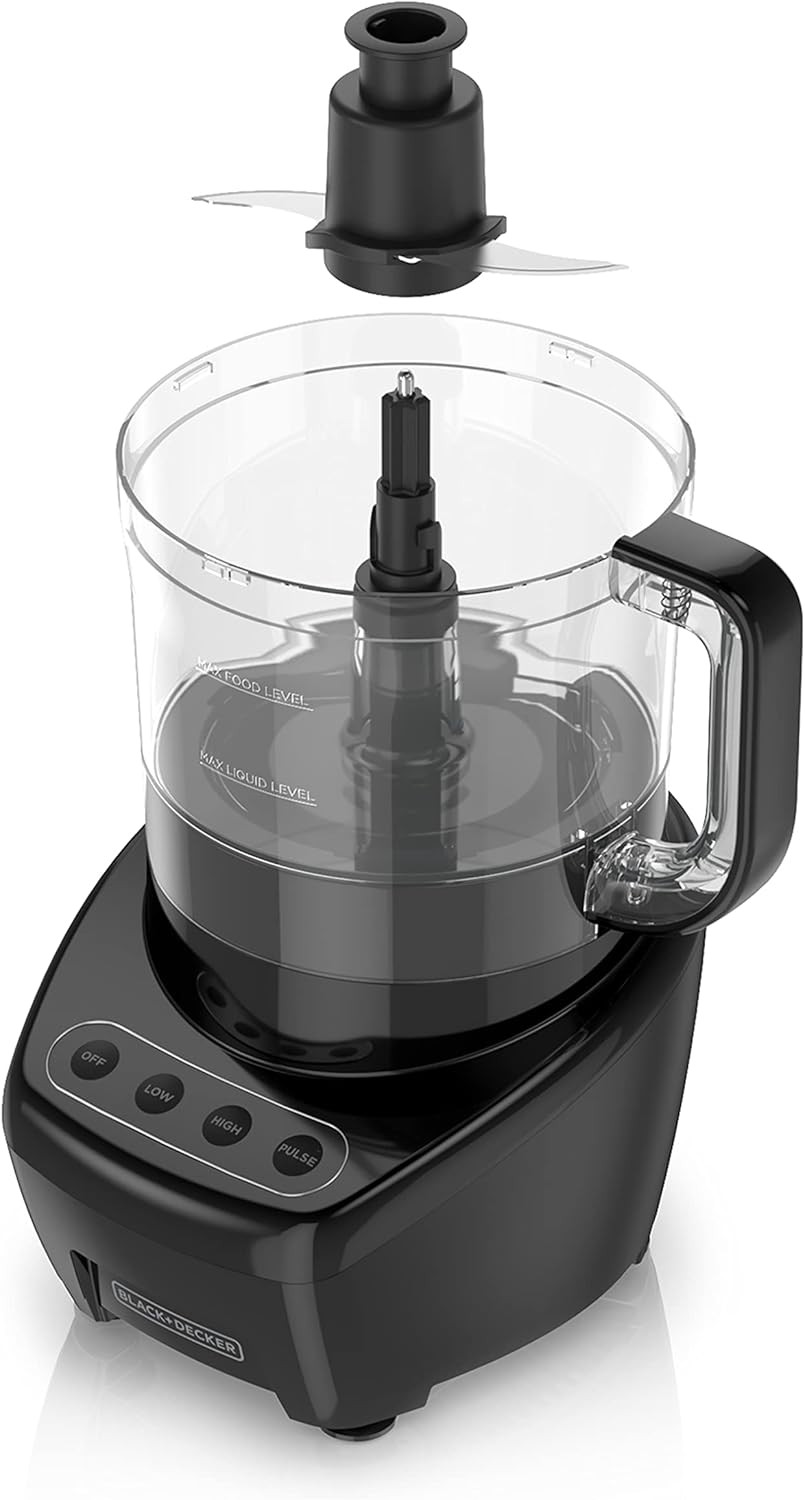BLACK+DECKER 3-In-1 Easy Assembly 8-Cup Food Processor, Stainless Steel S-Blade,