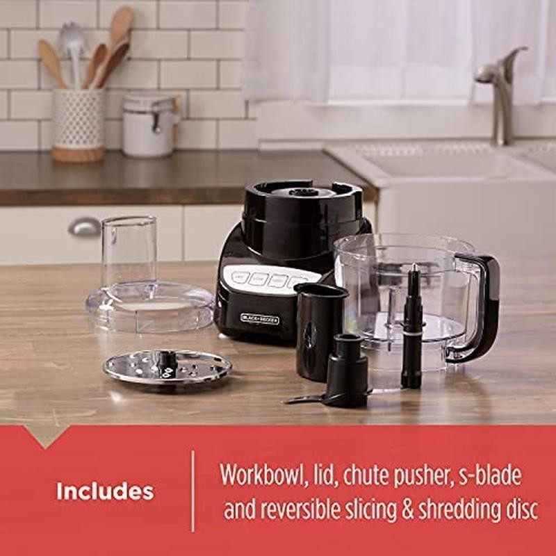 8 Cup Food Processor Easy Assembly Stainless Steel S-Blade 450 W Quick Slice New