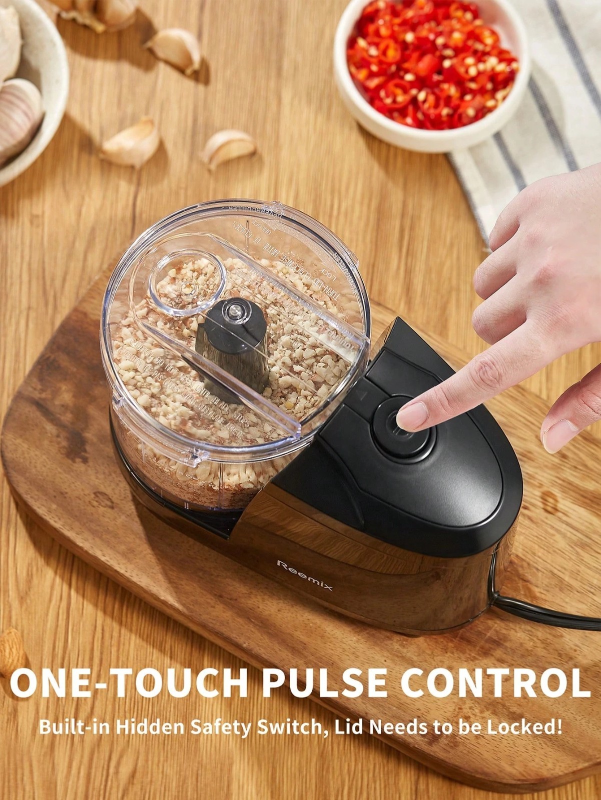 Mini Electric Food Chopper 1.5 Cup 100W Food Processor Meat Grinder