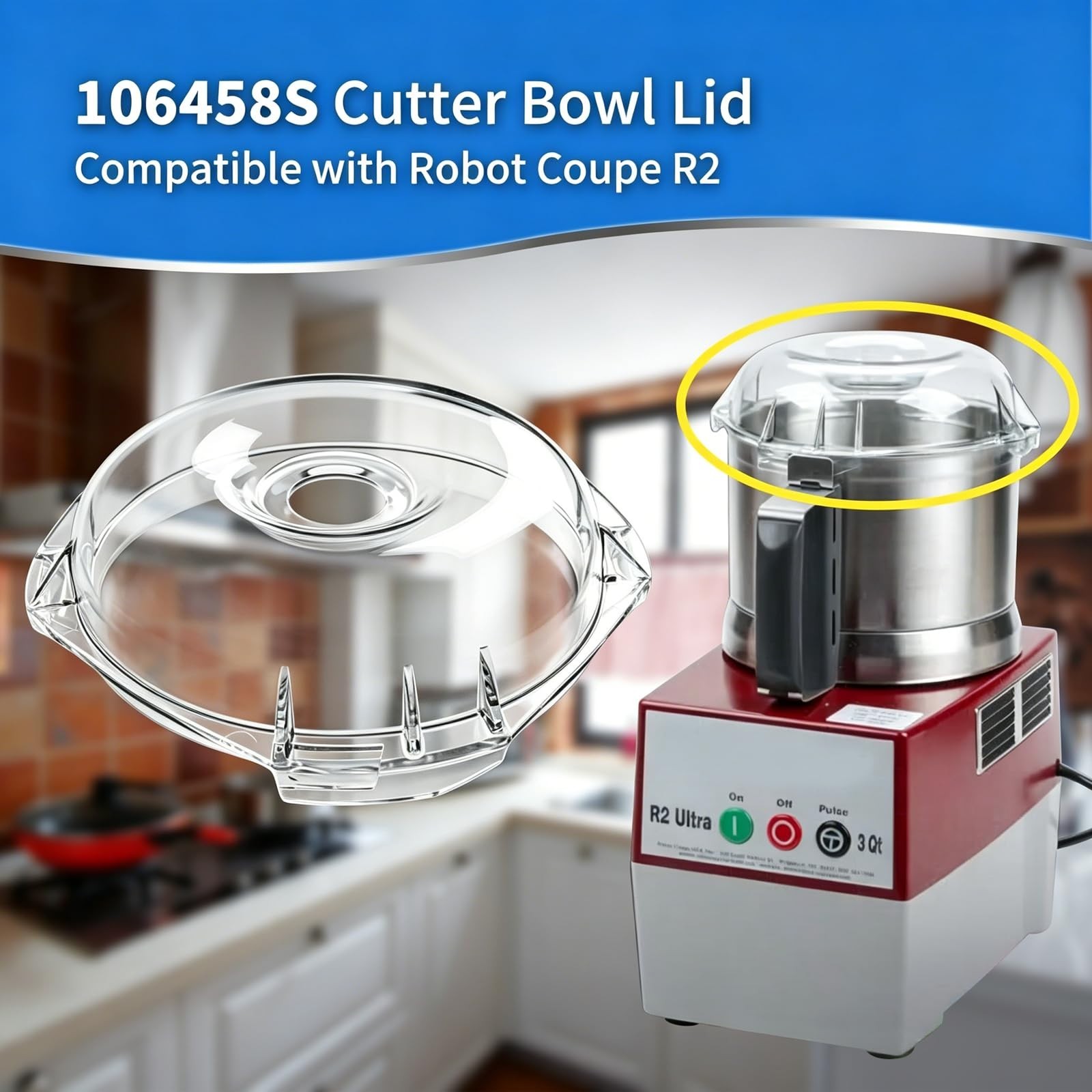 Cutter Bowl Lid for Robot Coupe R2 Series Food Processors – Replacement Top Cove