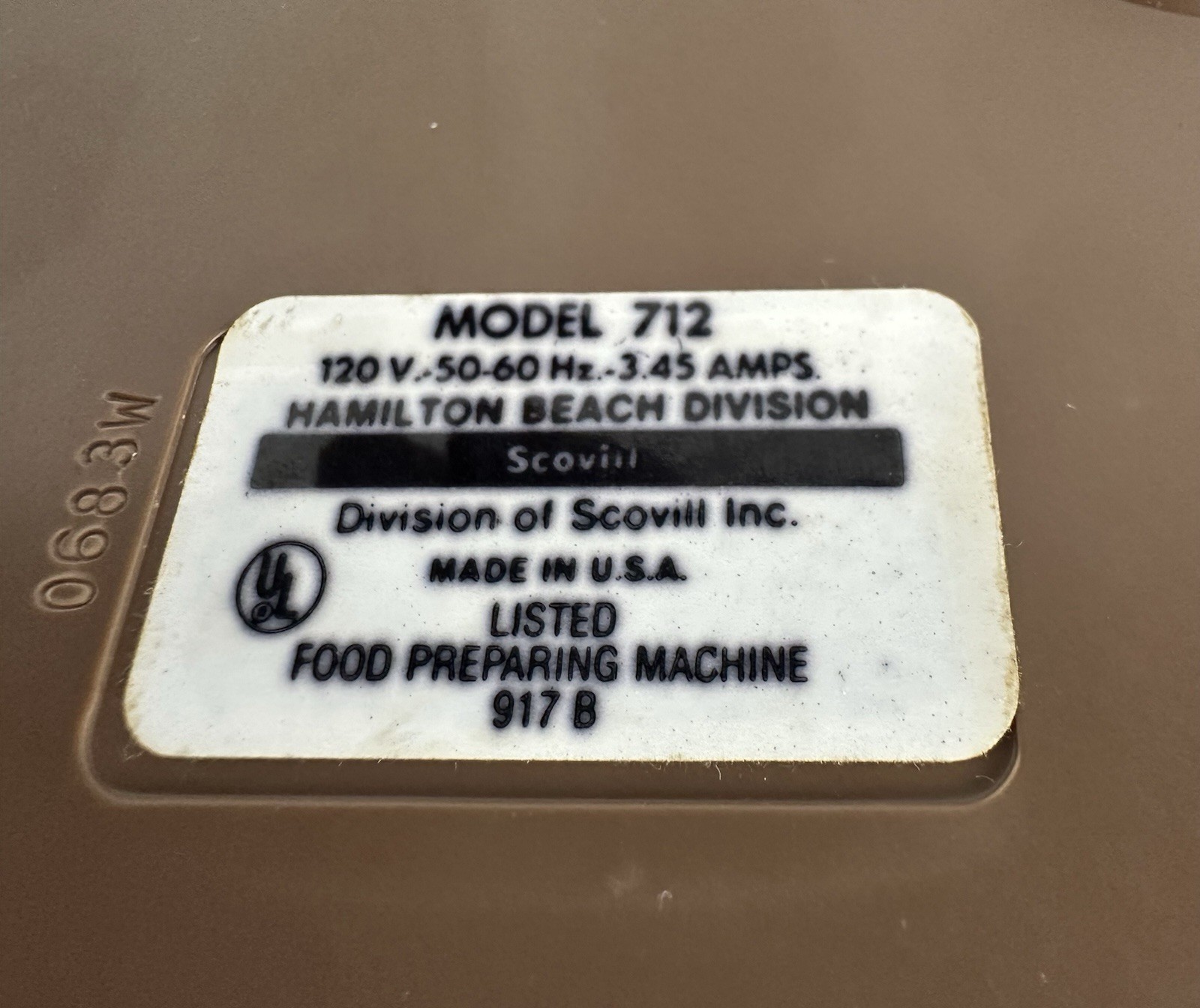 Hamilton Beach Scovill 6 Speed Plus Food Processor 712 Vintage