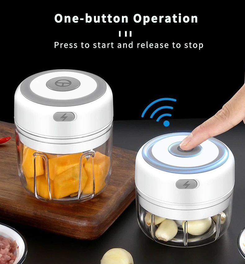 Food Chopper Garlic Crusher Mini Garlic Vegetable Chopper Machine USB Kitchen…