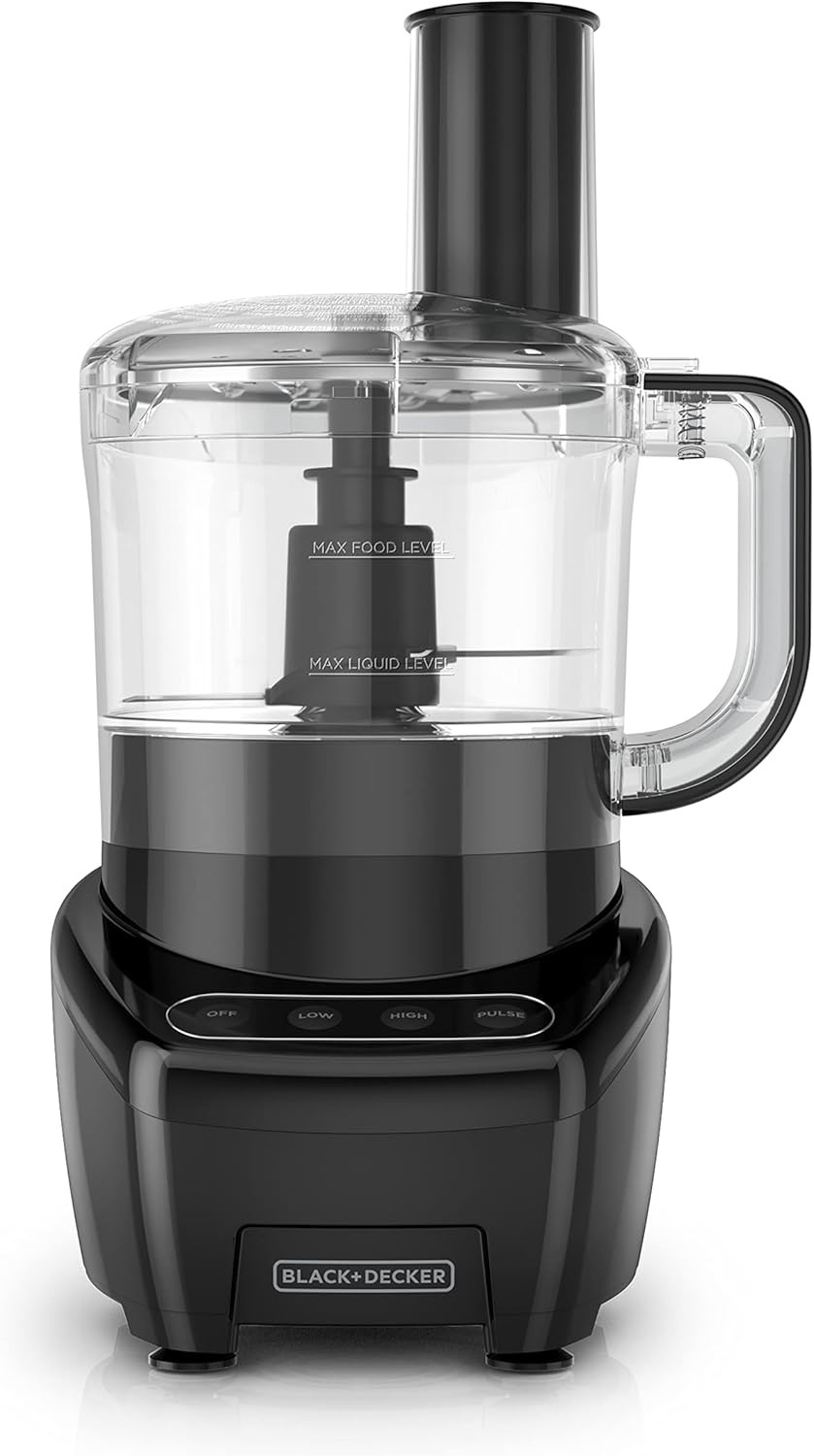BLACK+DECKER 3-In-1 Easy Assembly 8-Cup Food Processor, Stainless Steel S-Blade,