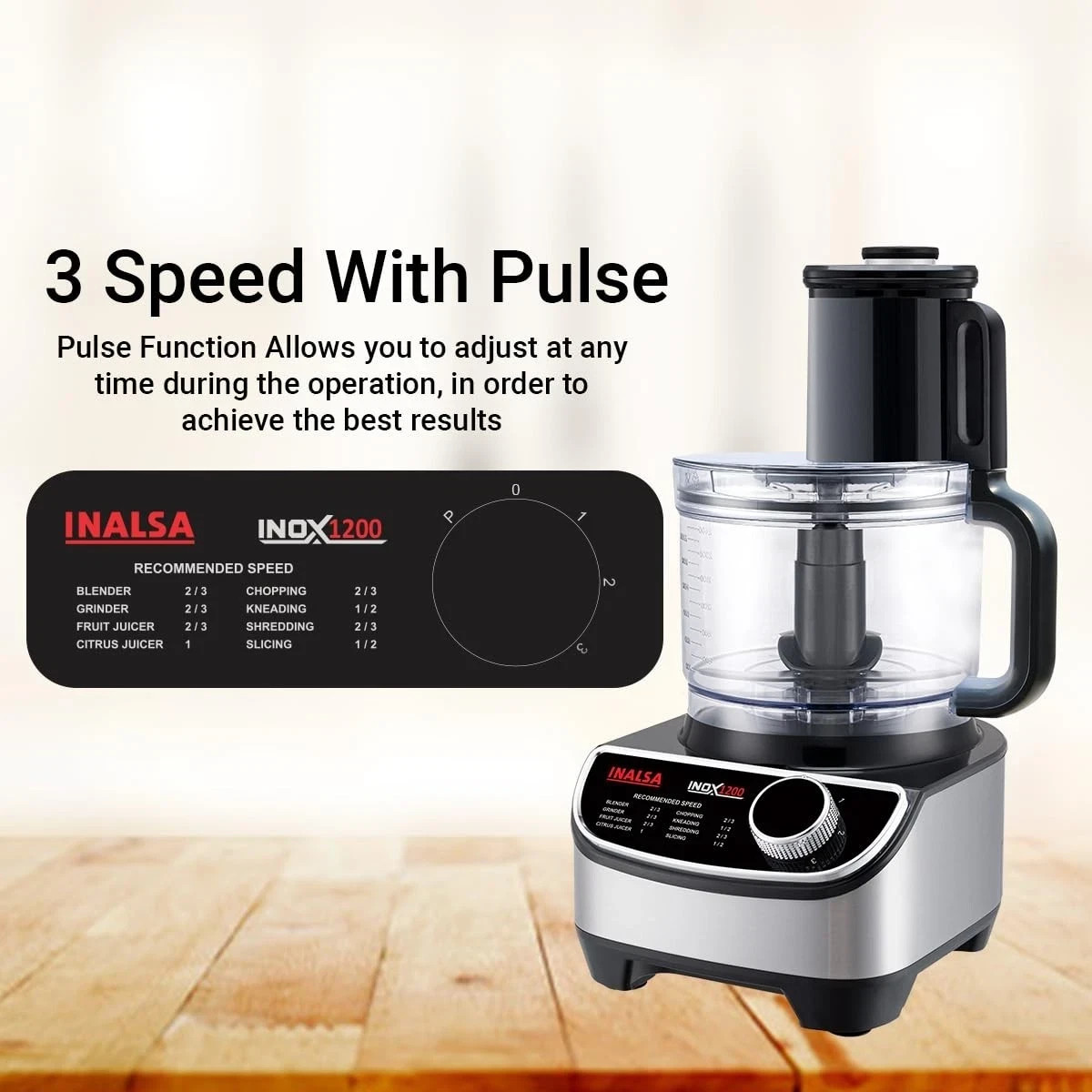 INALSA food processor kitchen with Mixer Grinder Juicer 1200W 3 Jars 2.5L 220V