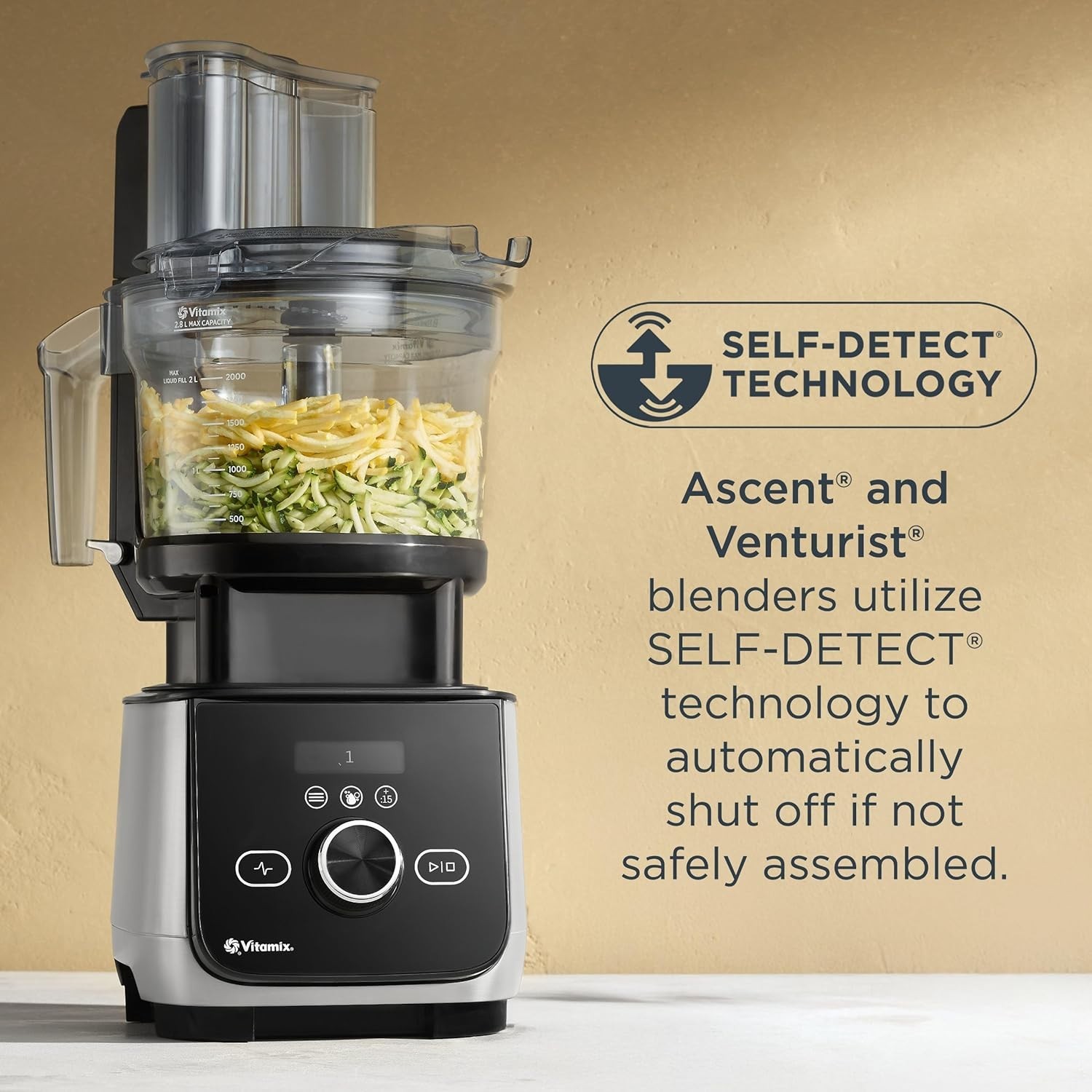 12-Cup Food Processor Attachment with SELF-DETECT, BPA-Free, with Multi-Use Blad