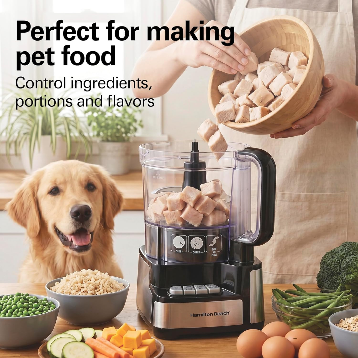 Hamilton Beach Stack & Snap Food Processor and Vegetable Chopper, BPA Free, Stai