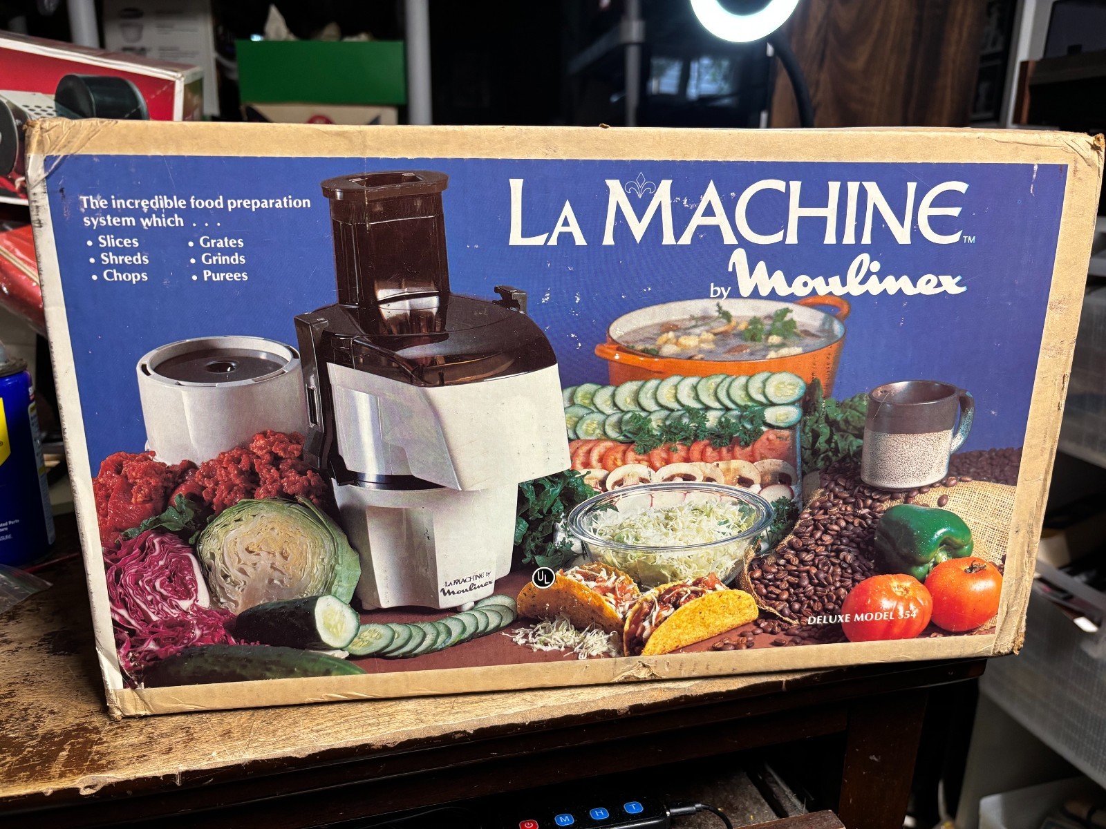 Vintage La Machine Moulinex #354 Deluxe Food Processor NIB Unused