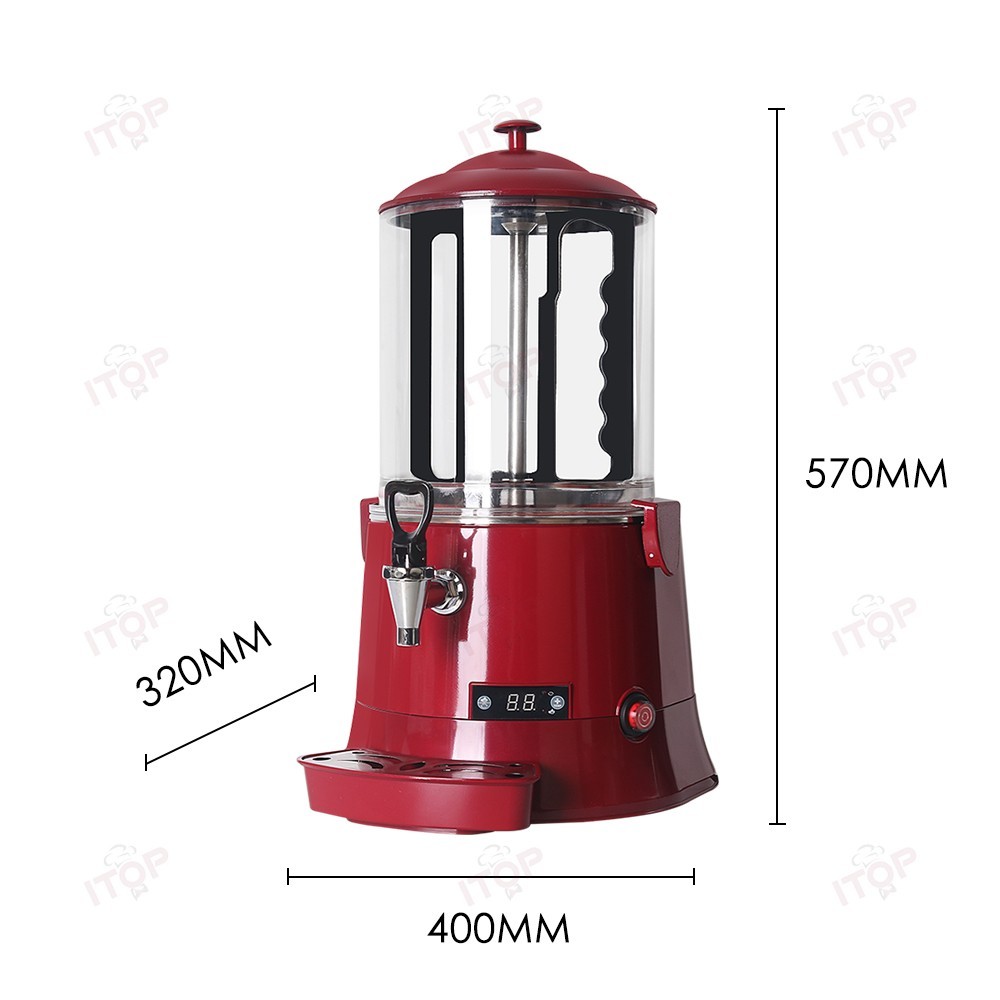5-10L Commercial Chocolate Heating Dispenser Hot Beverage Coffee Milk Mixer 110V