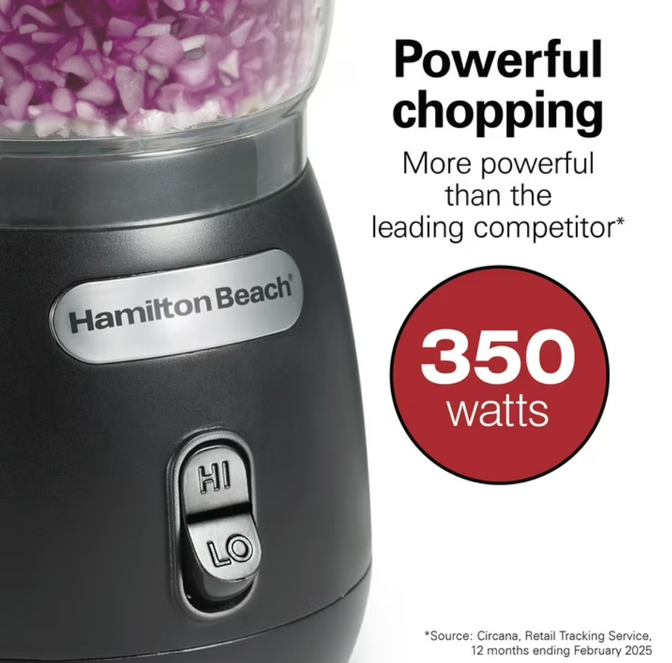 Hamilton Beach Food Chopper, 3 Cup, Stack & Press, 2 Speed, Mini Food Processor